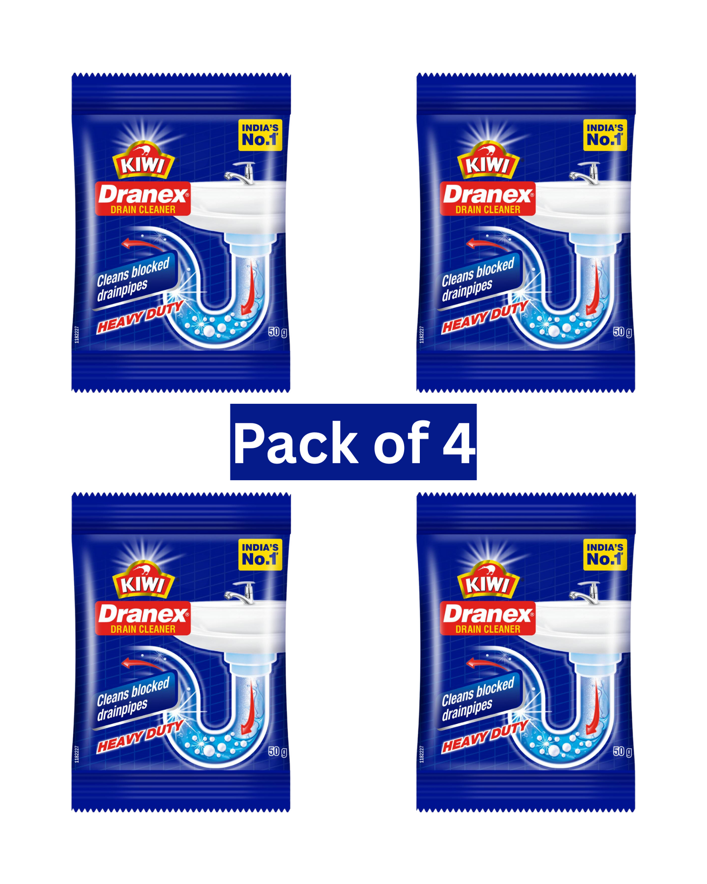 Drain Cleaner Powder PowerClean – Fast-Acting Clog Remover (50gX4=200g)