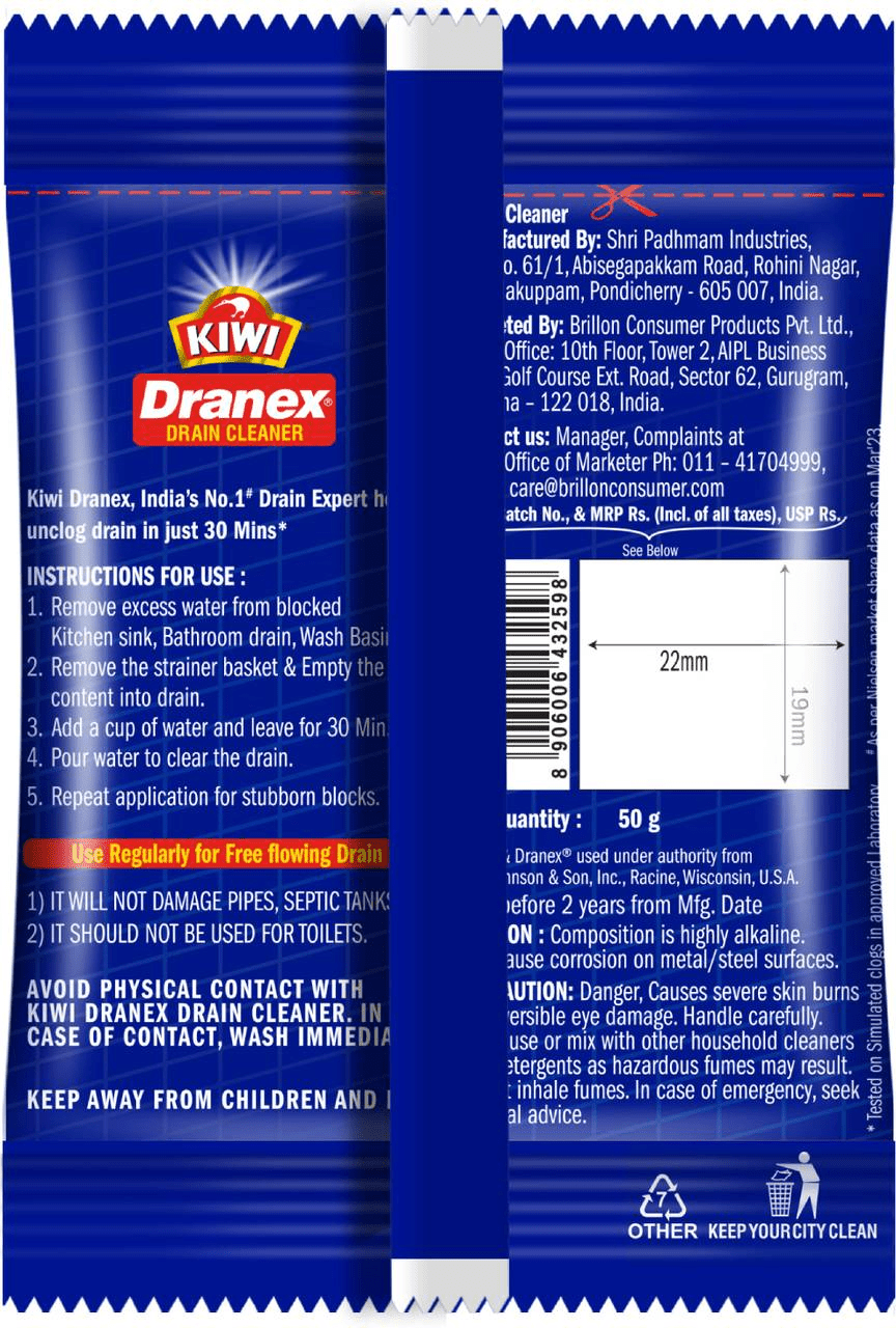 Drain Cleaner Powder PowerClean – Fast-Acting Clog Remover (50gX4=200g)
