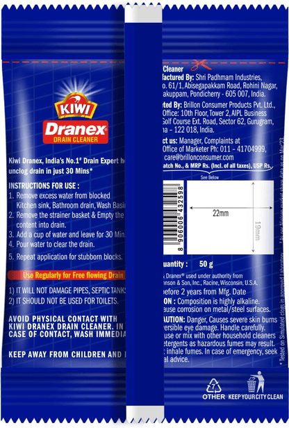 Drain Cleaner Powder PowerClean – Fast-Acting Clog Remover (50gX4=200g)