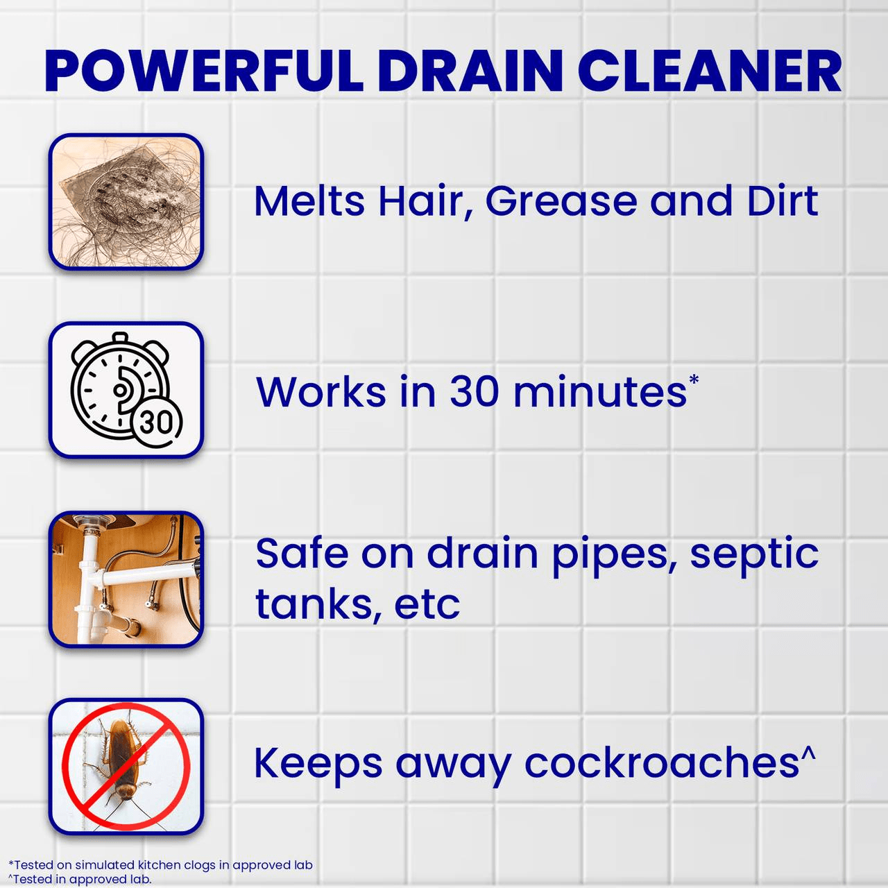 Drain Cleaner Powder PowerClean – Fast-Acting Clog Remover (50gX4=200g)