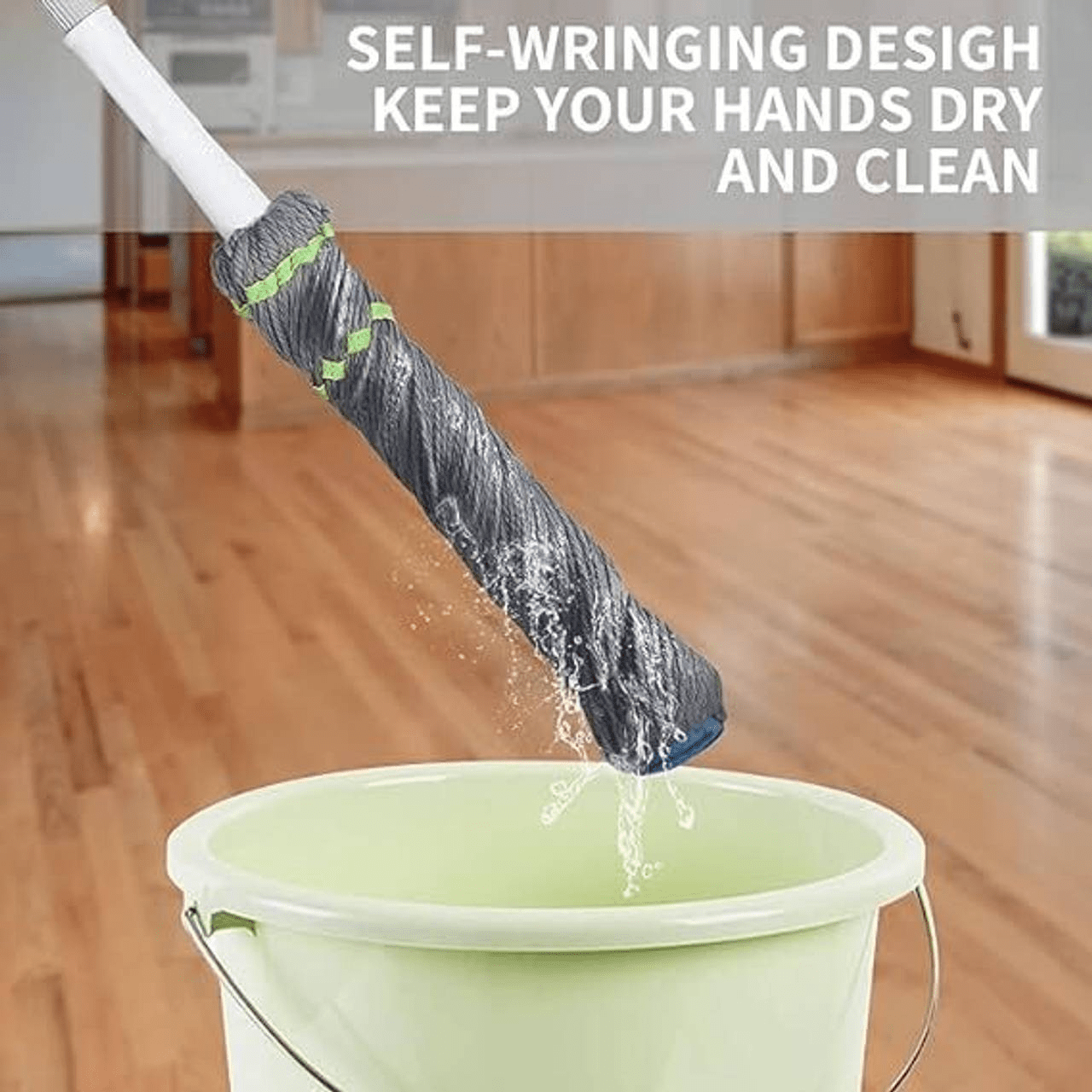 Home Cleaning Mop – Super Absorbent & Easy-Wring Floor Cleaner